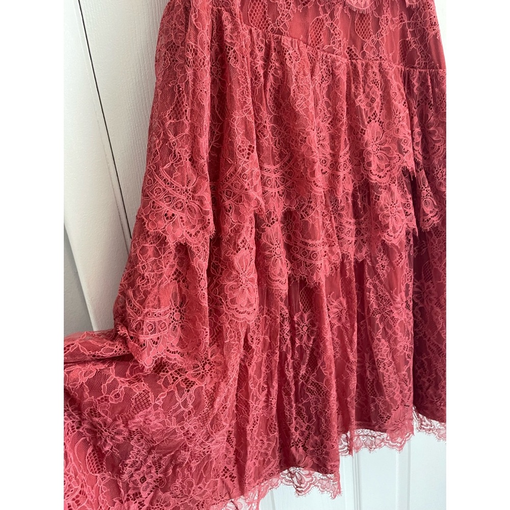 EYELASH-LACE MIDI-DRESS IN RUST - Picture 11 of 11